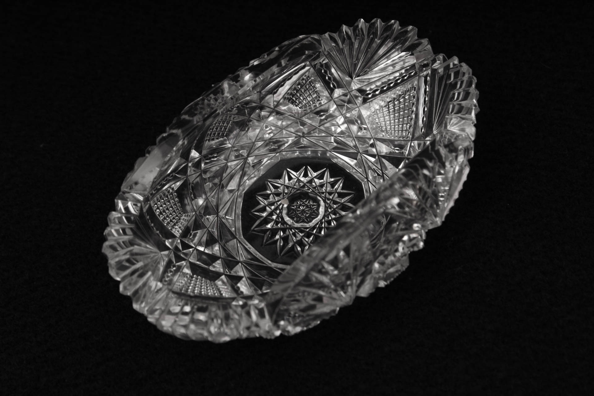 ABP Style Cut Glass Trinket Dishes Featuring Hawkes