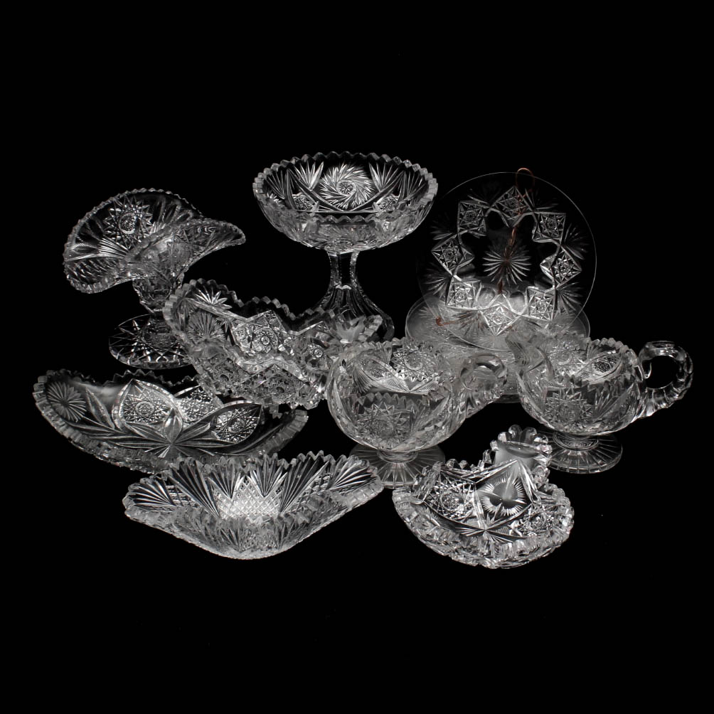 American Brilliant Period Style Cut Glass