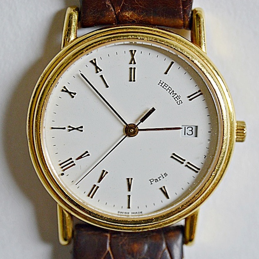 Hermès 18K Yellow Gold Men's Wristwatch