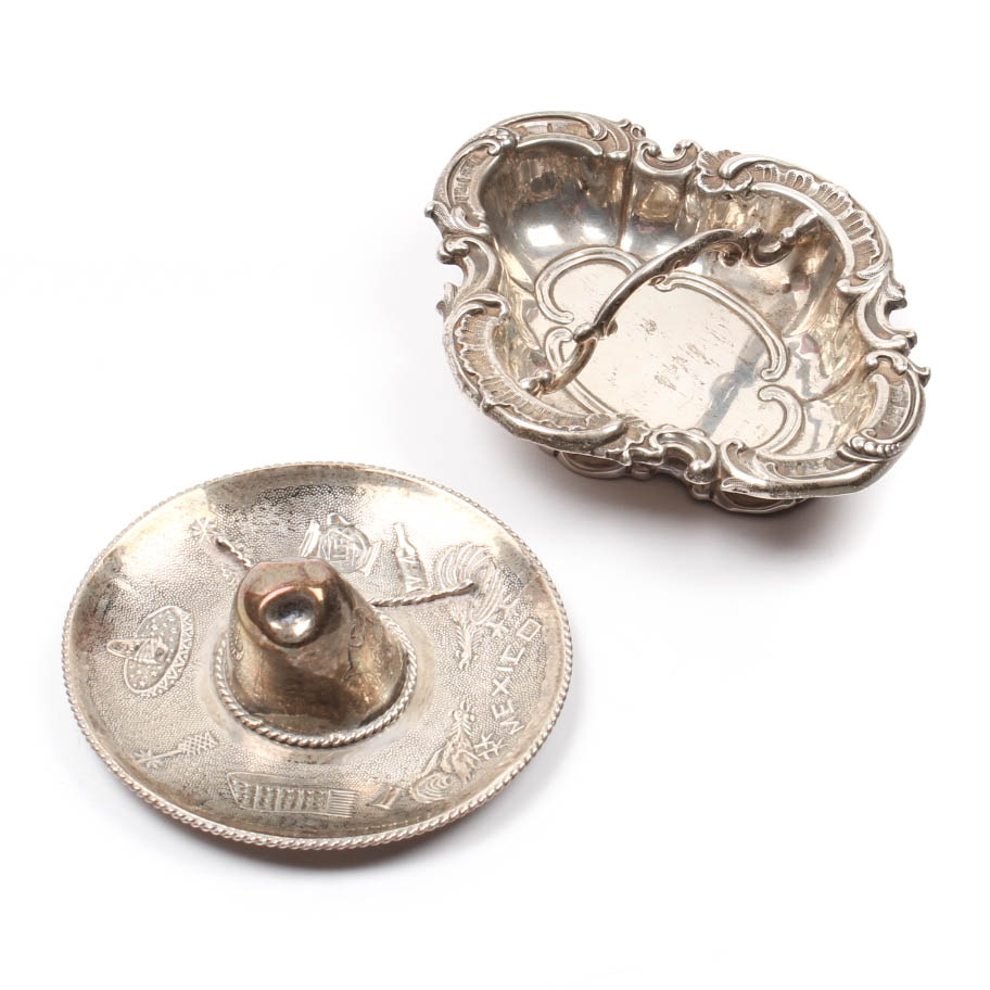 Sterling Silver Basket and Sombrero