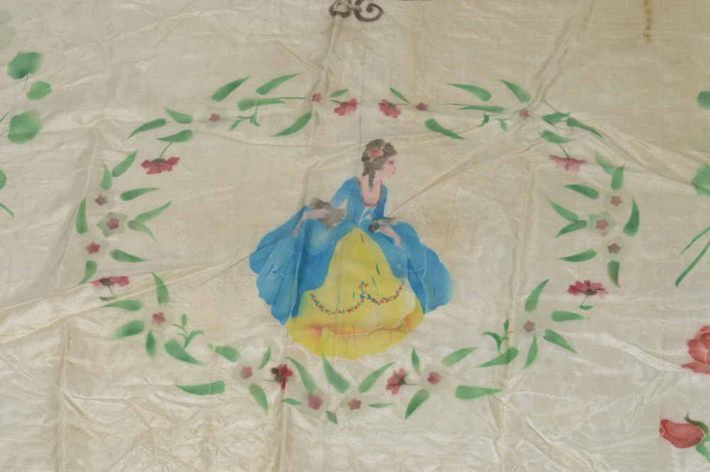 Hand Stenciled Italian Silk Tablecloth