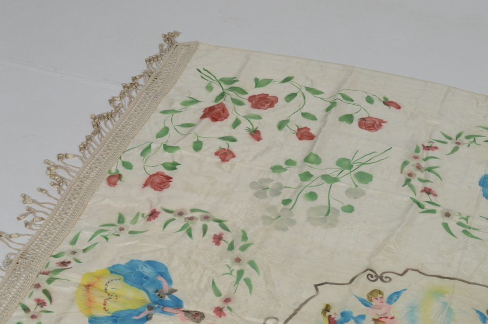 Hand Stenciled Italian Silk Tablecloth