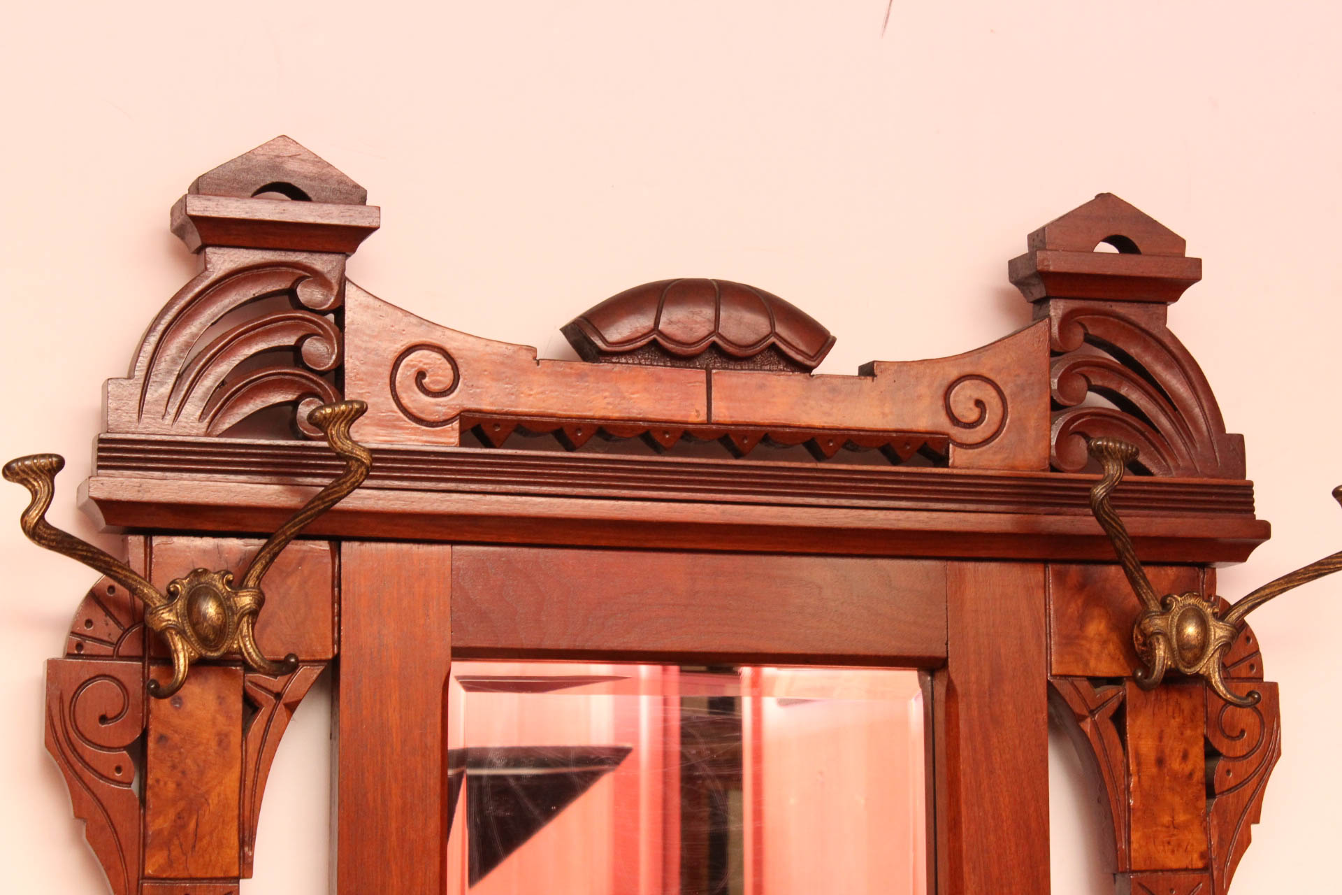 Antique Eastlake Walnut Hall Tree Stand