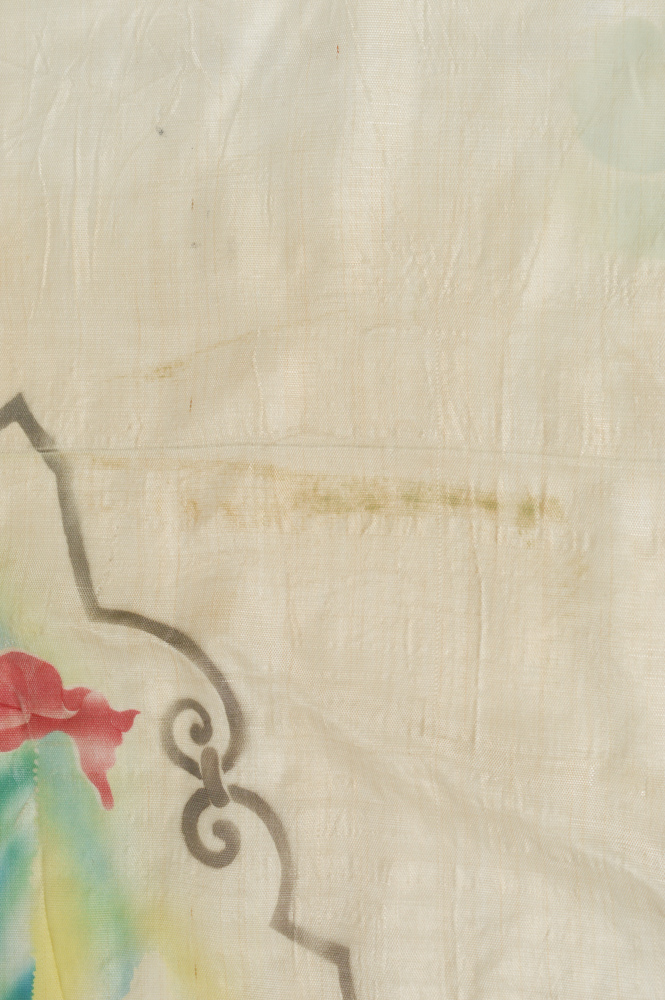 Hand Stenciled Italian Silk Tablecloth