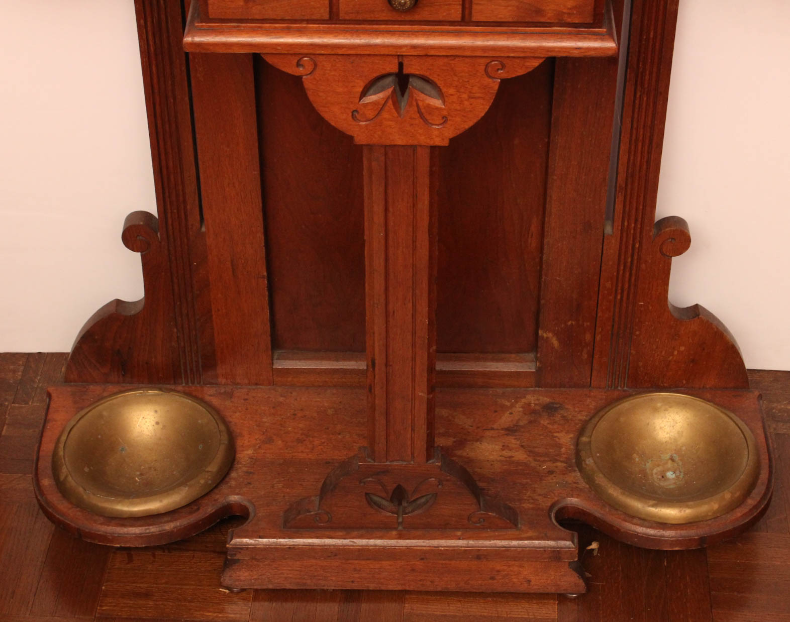 Antique Eastlake Walnut Hall Tree Stand