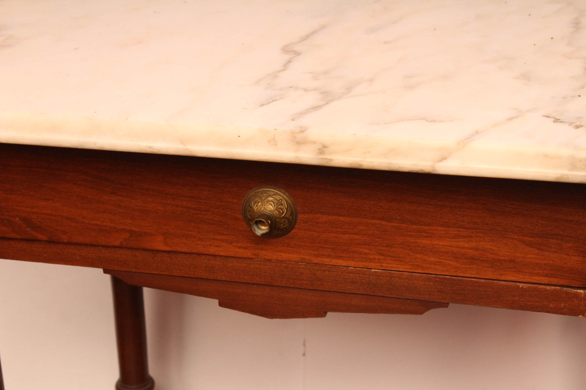 Eastlake Influenced Marble Top Side Table