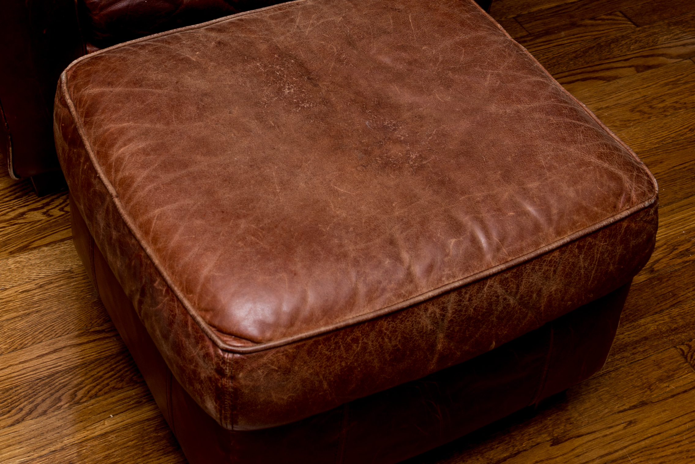 Bauhaus U.S.A. Leather Chair and Ottoman