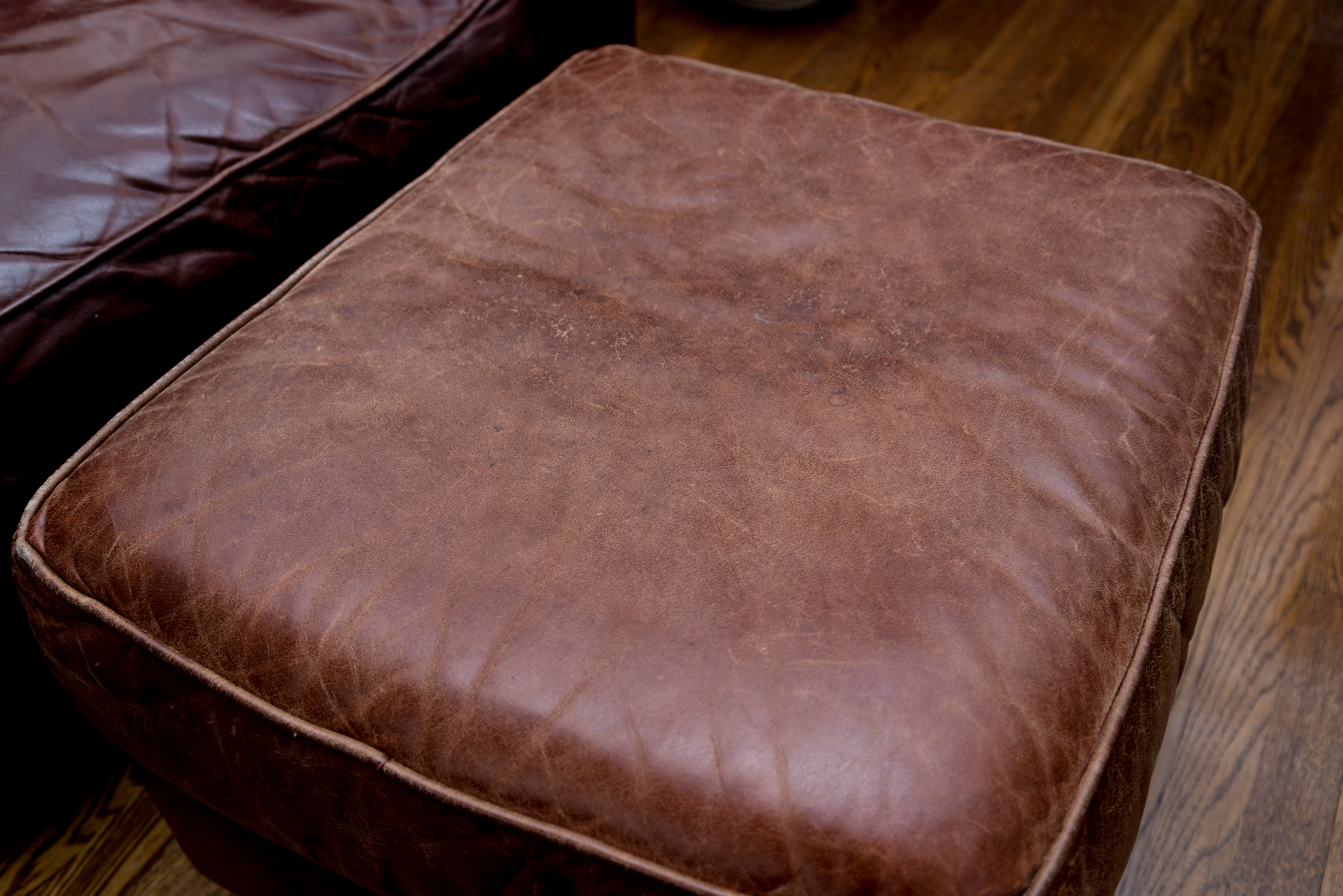 Bauhaus U.S.A. Leather Chair and Ottoman