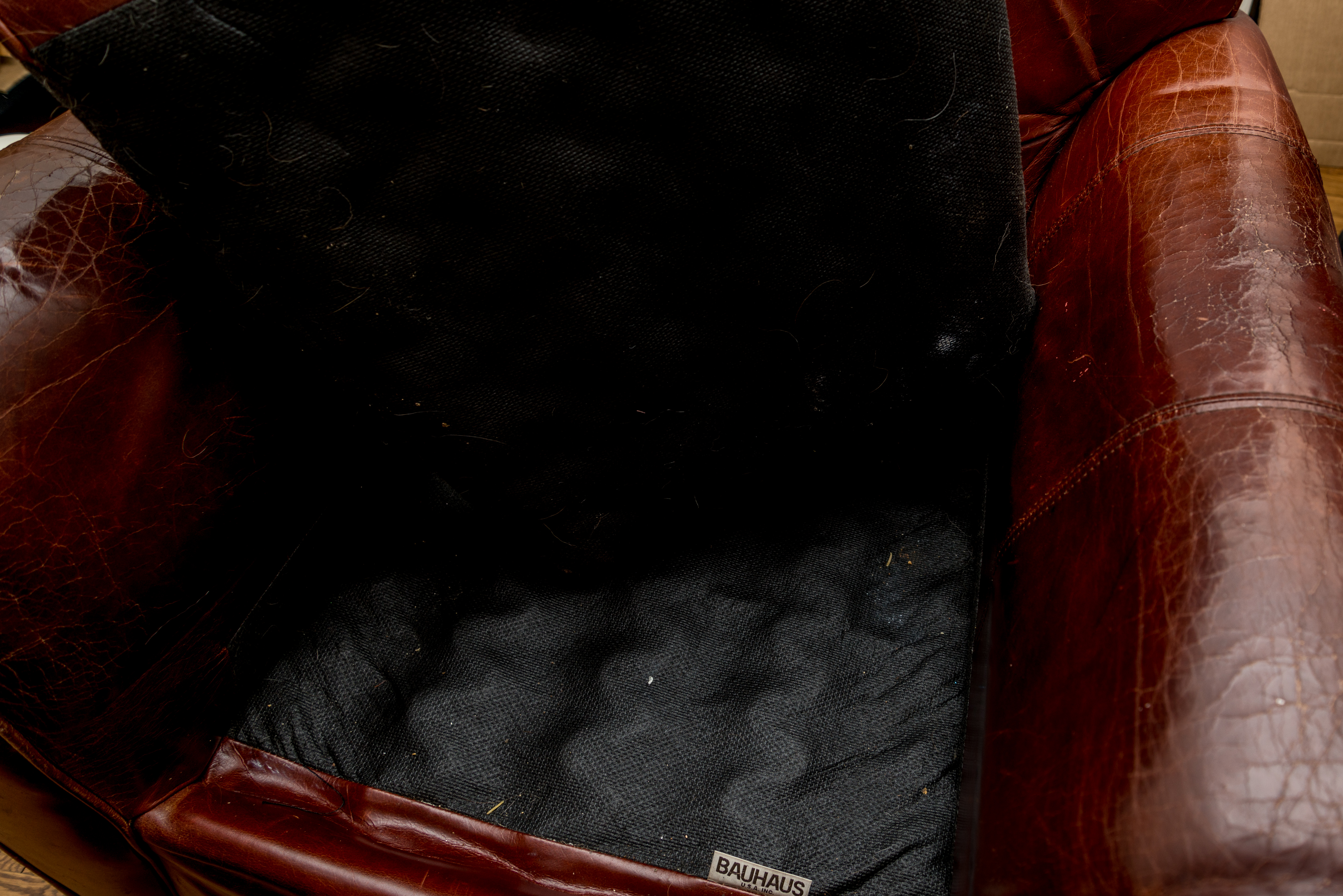 Bauhaus U.S.A. Leather Chair and Ottoman