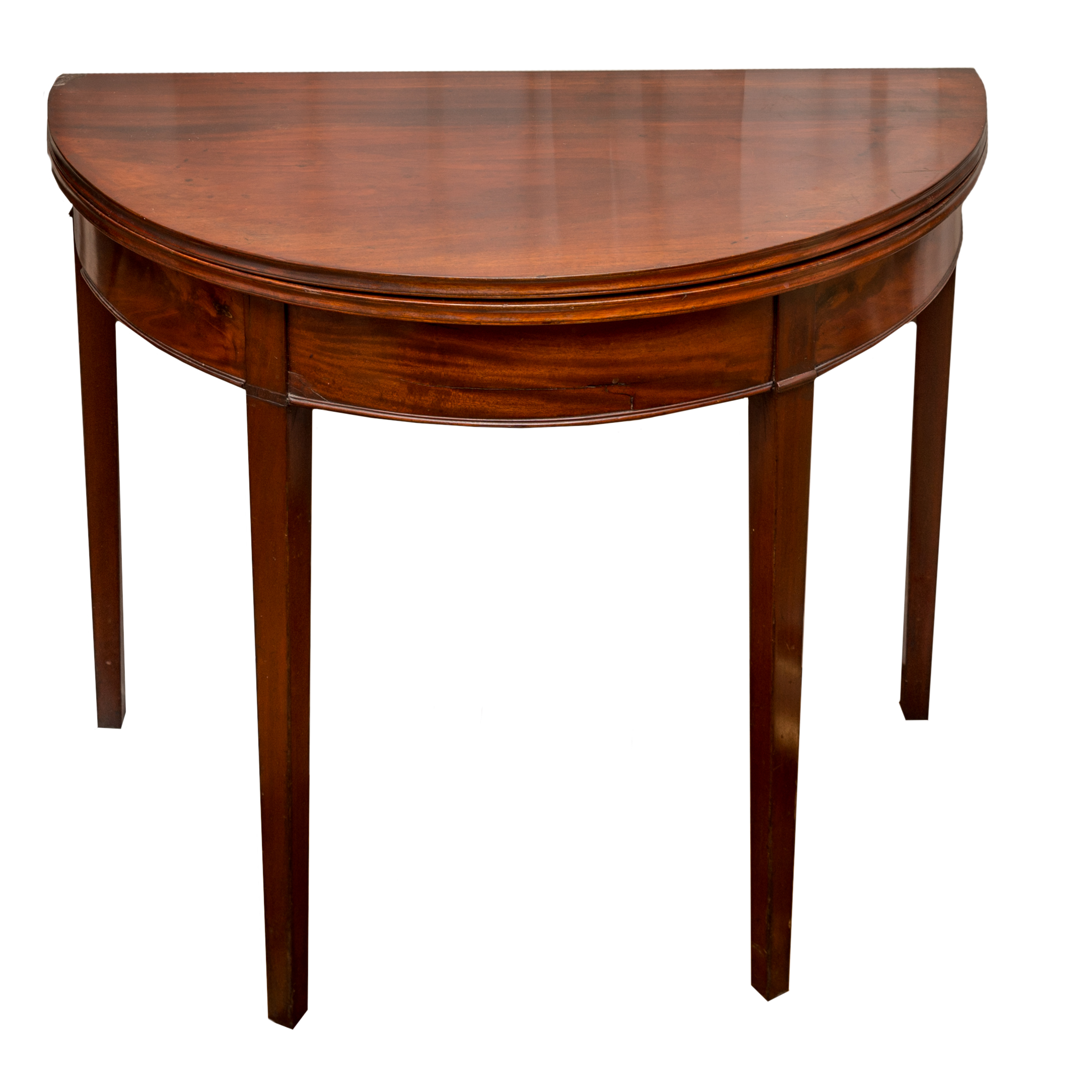 Antique Mahogany Demilune Game Table