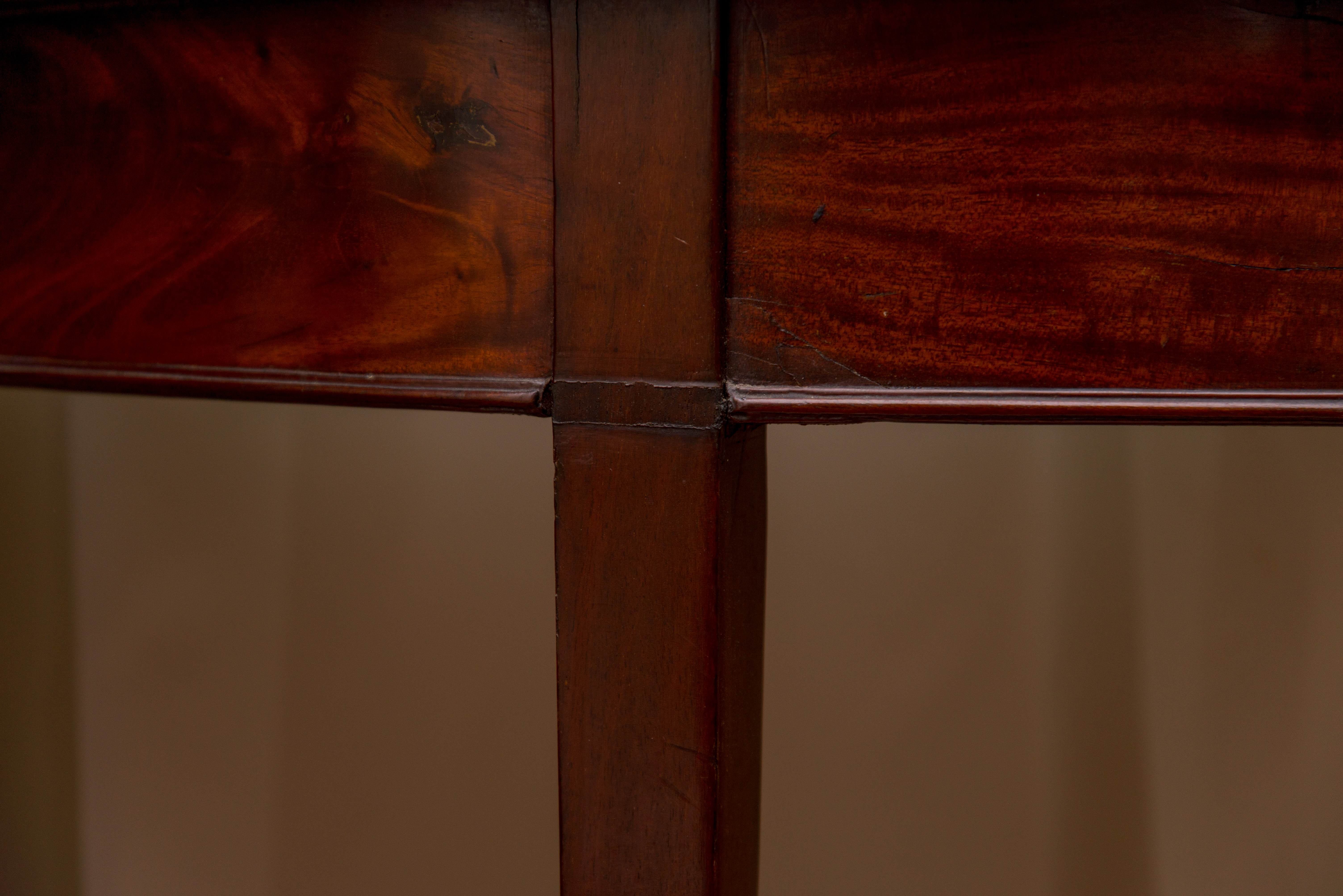 Antique Mahogany Demilune Game Table