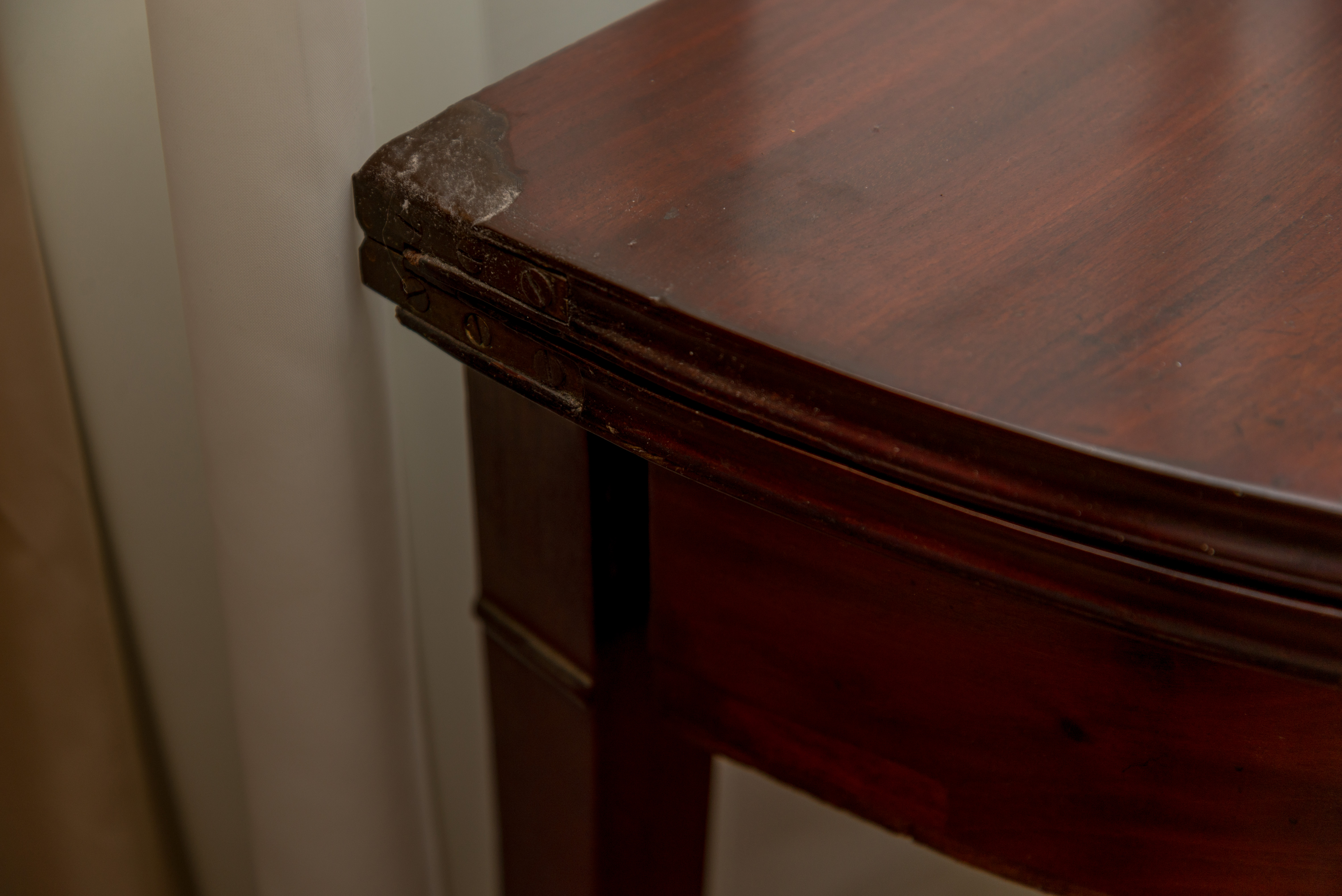 Antique Mahogany Demilune Game Table