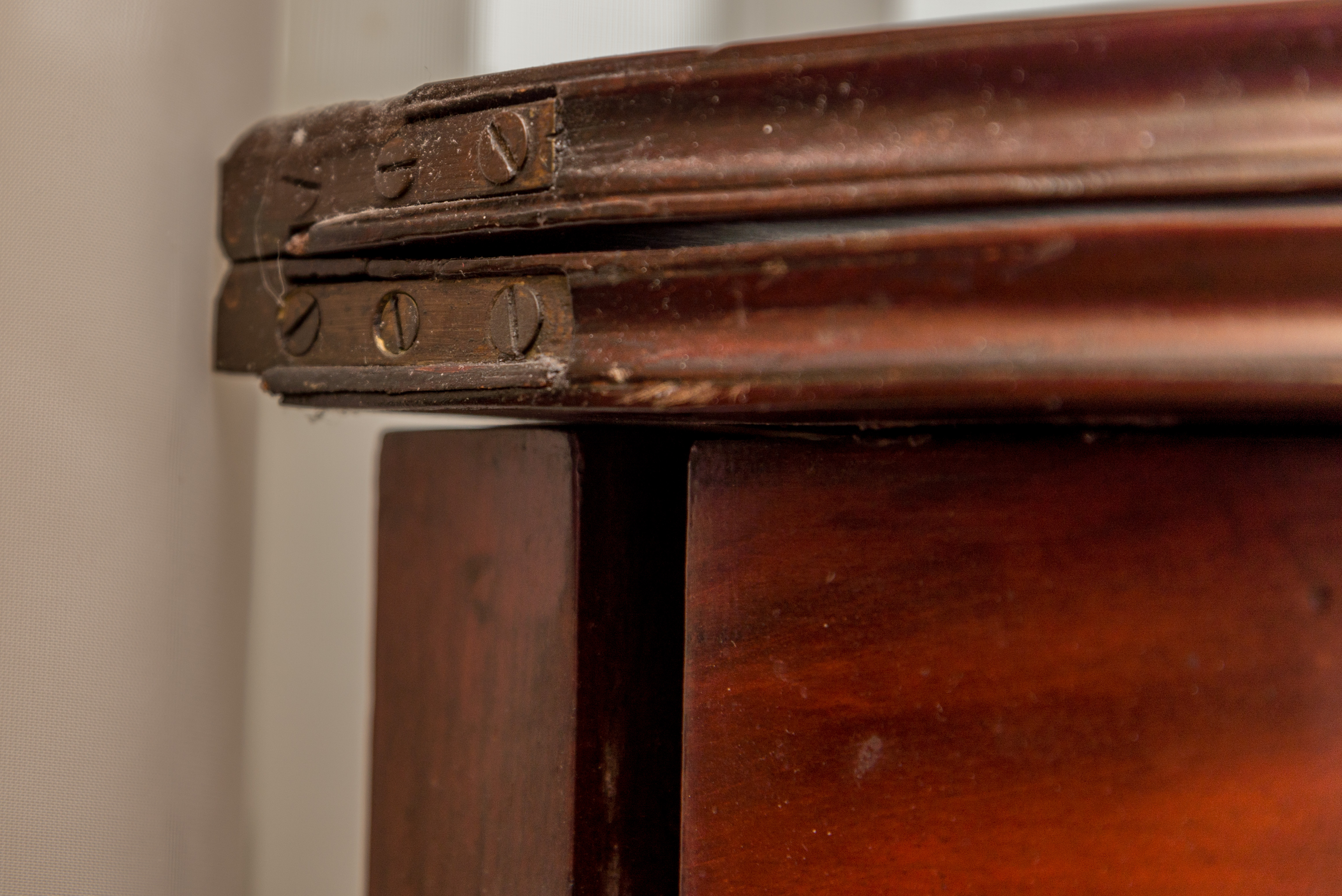 Antique Mahogany Demilune Game Table