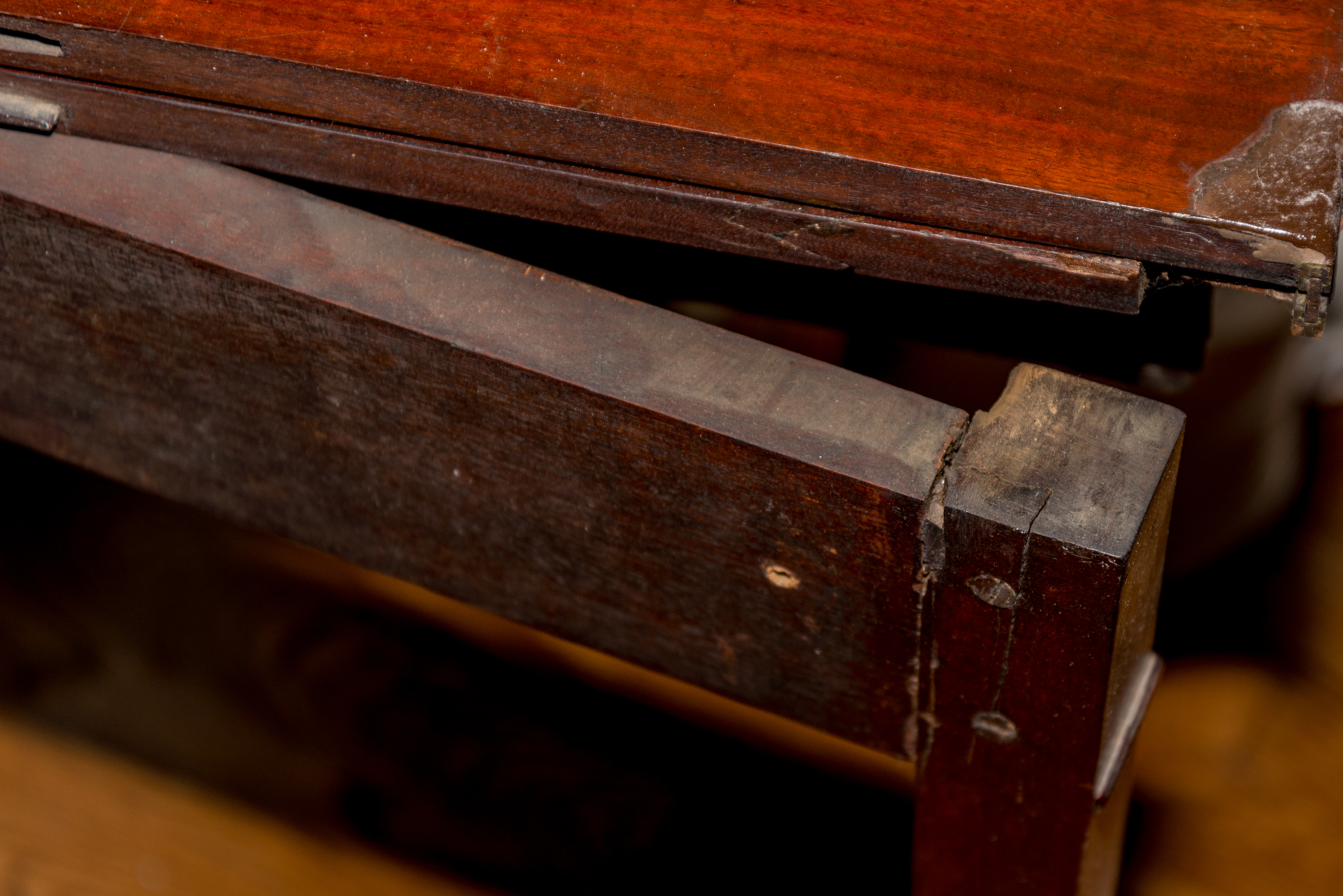 Antique Mahogany Demilune Game Table