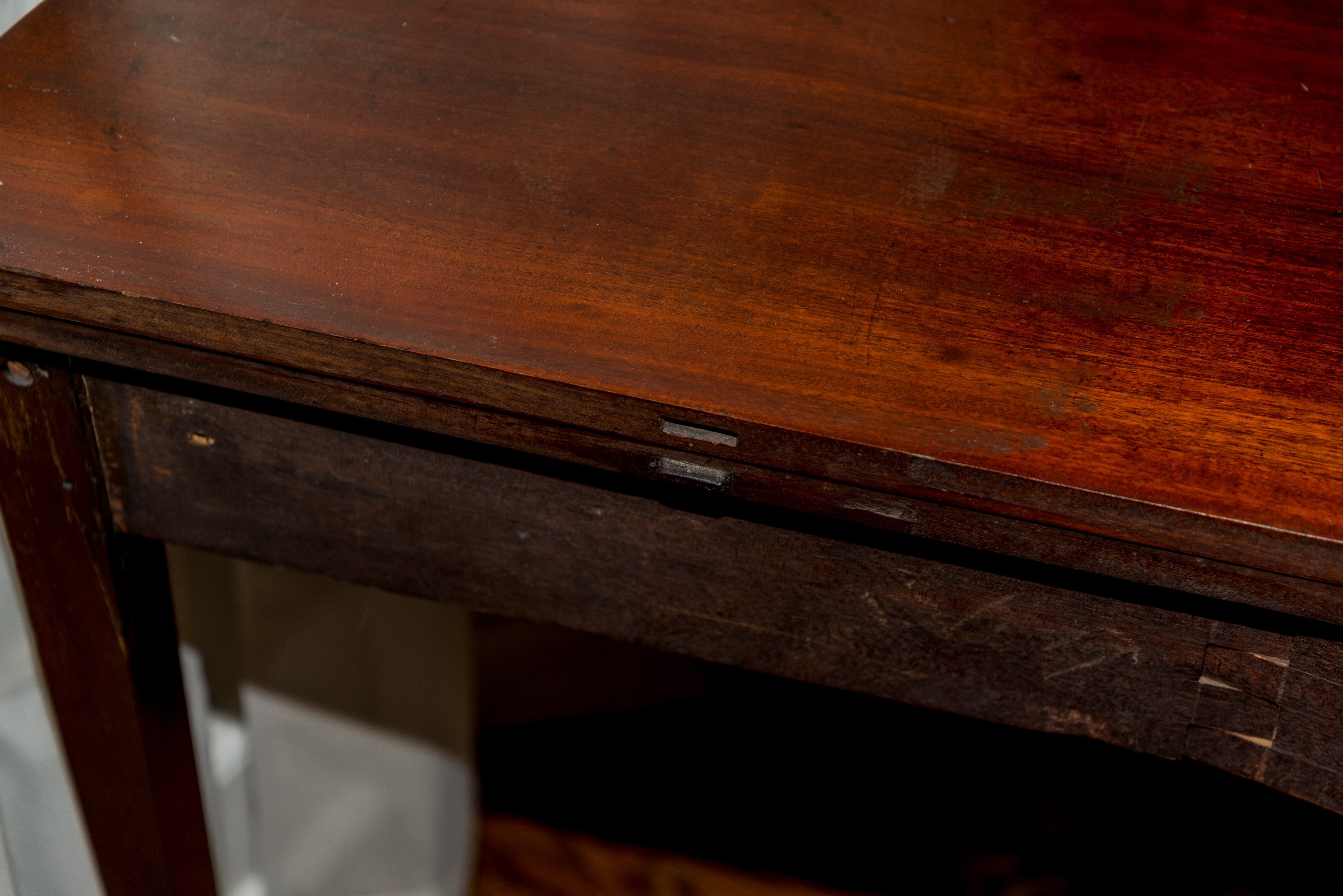 Antique Mahogany Demilune Game Table