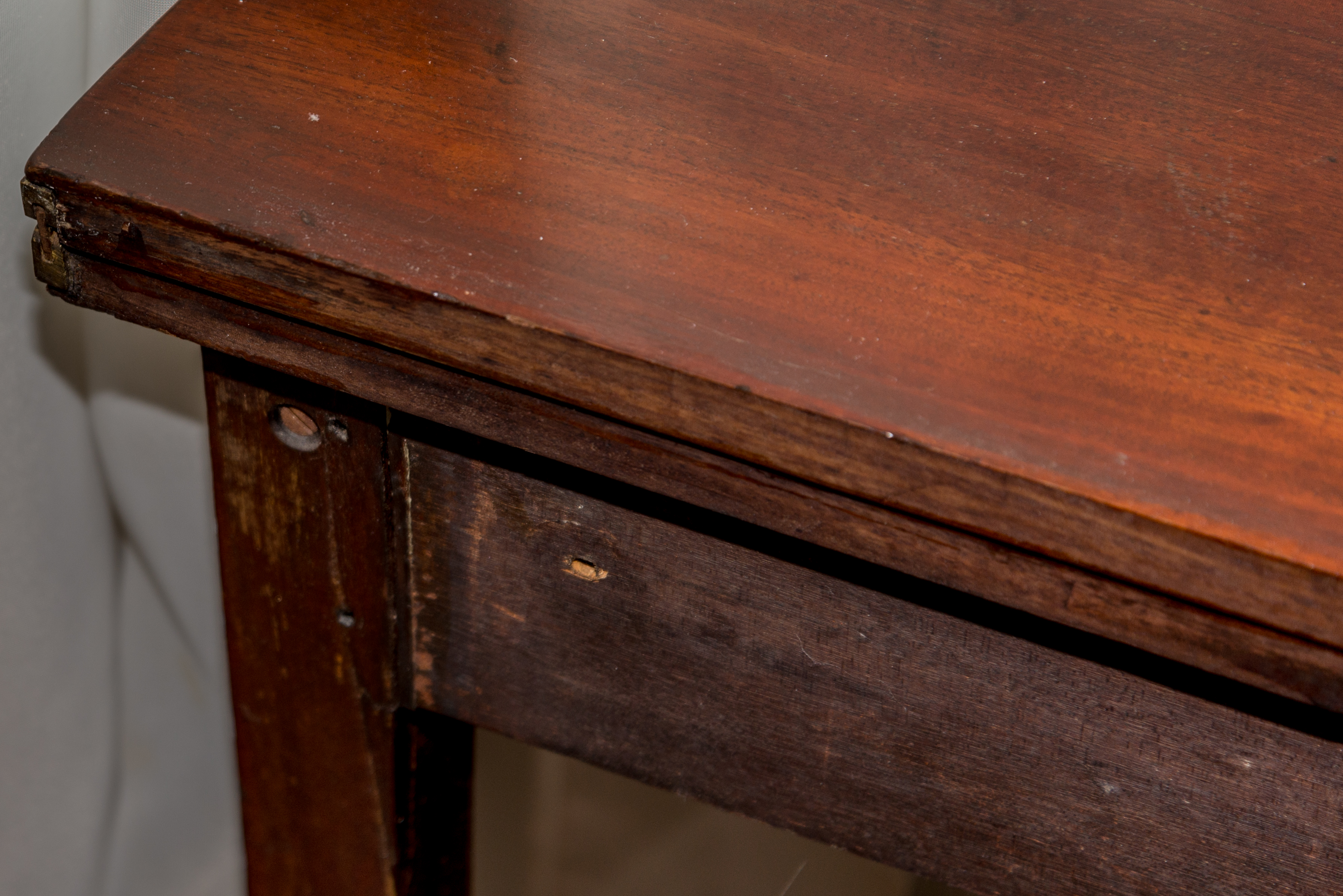 Antique Mahogany Demilune Game Table