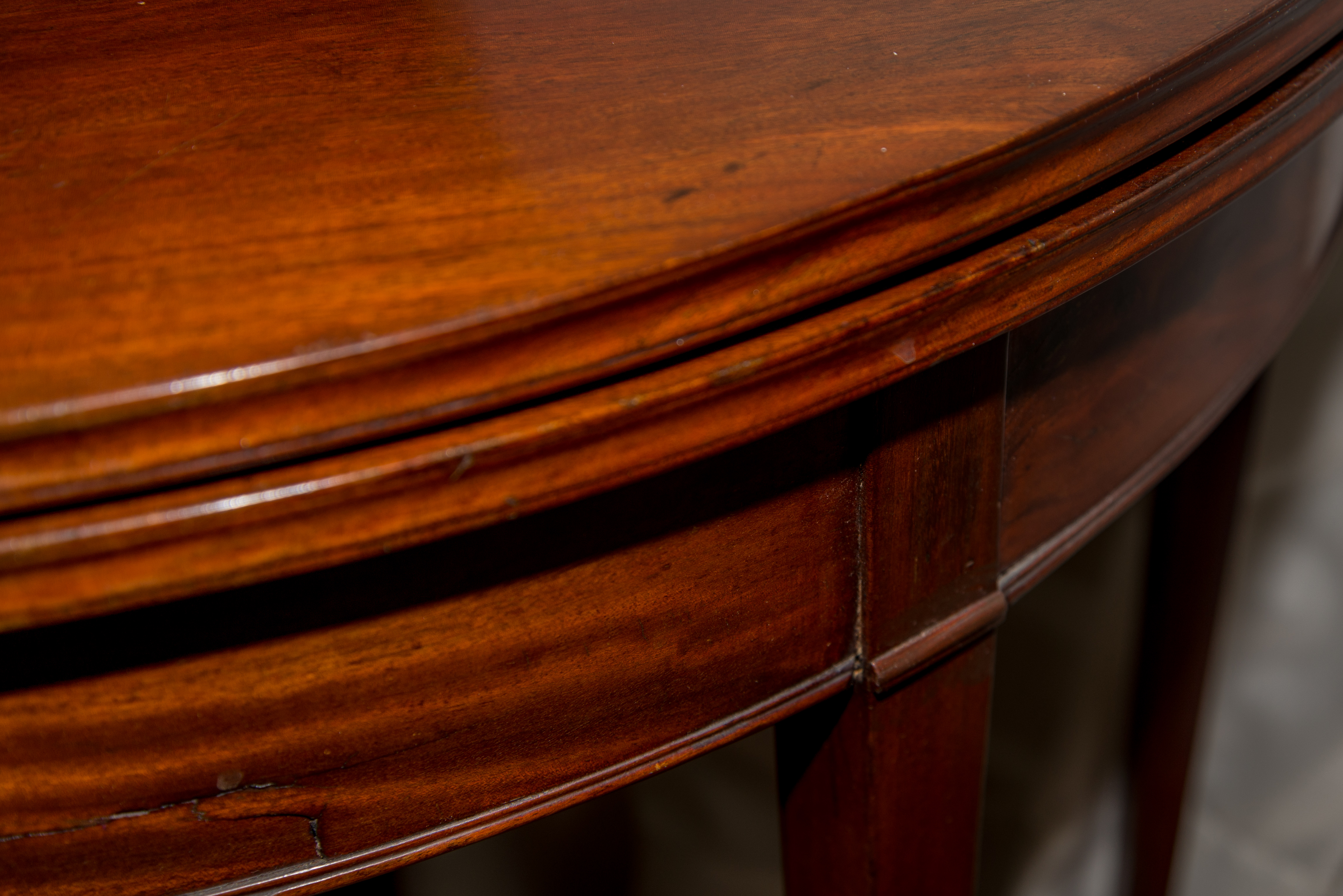 Antique Mahogany Demilune Game Table