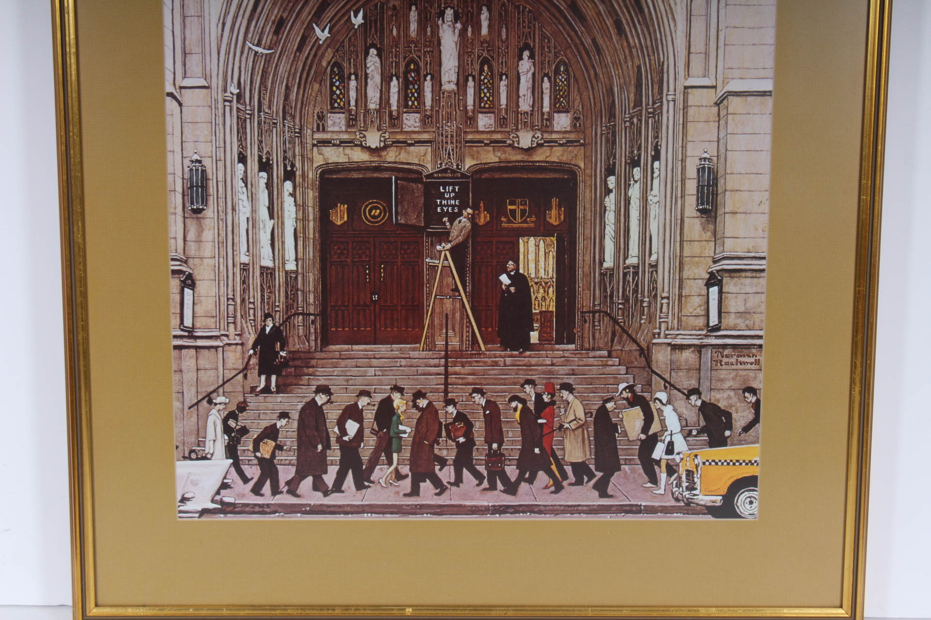 After Norman Rockwell Offset Lithograph "Lift Up Thine Eyes"