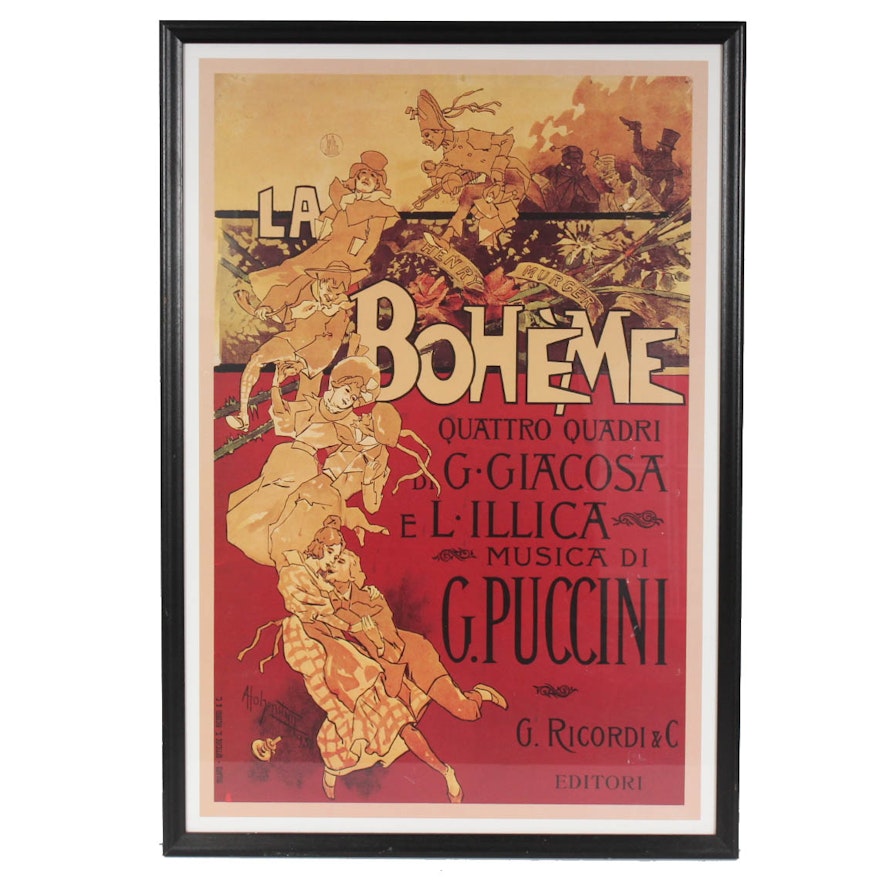 "La Boheme, Musica di Puccini" Reproduction Art Print Poster