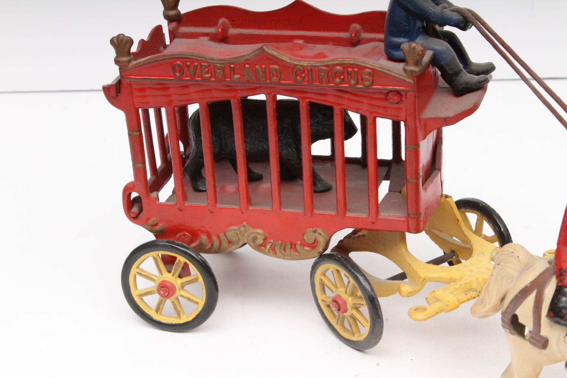 Kenton "Overland Circus" Cast Iron Toy Bear Wagon