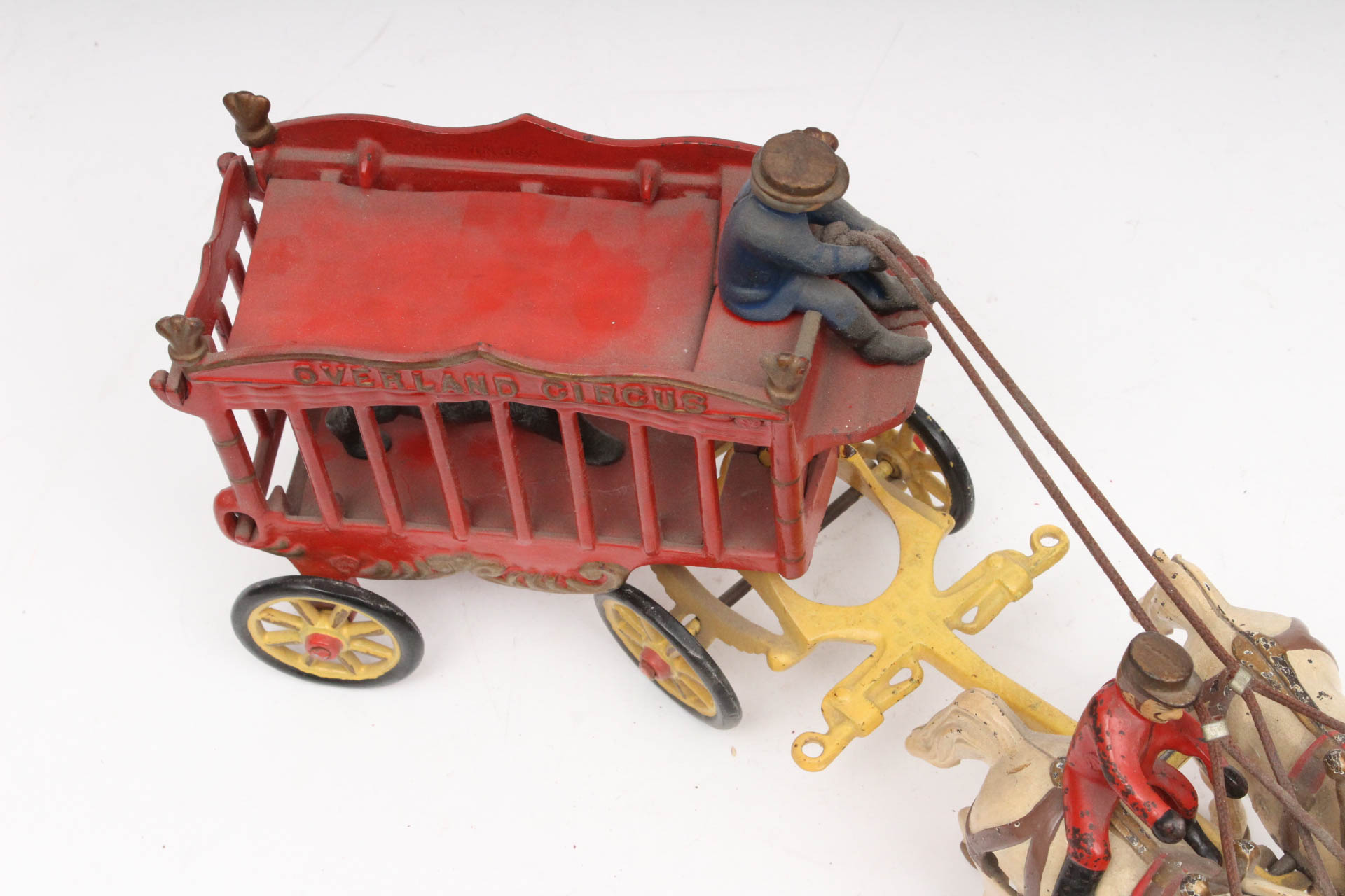 Kenton "Overland Circus" Cast Iron Toy Bear Wagon