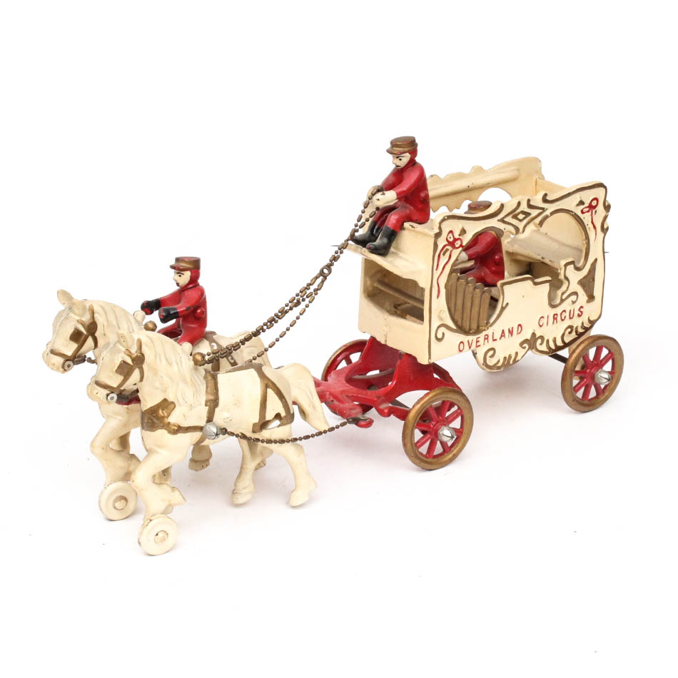 Kenton Toys Cast Iron Horse Drawn Pipe Organ