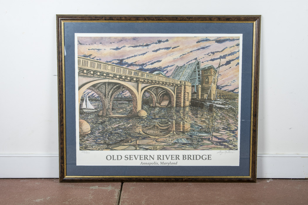 Gayle Meekins Limited Edition Offset Lithograph "Old Severn River Bridge"