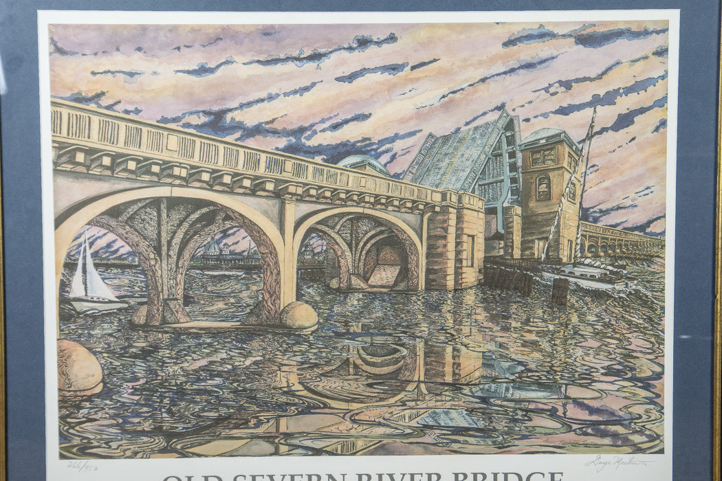 Gayle Meekins Limited Edition Offset Lithograph "Old Severn River Bridge"