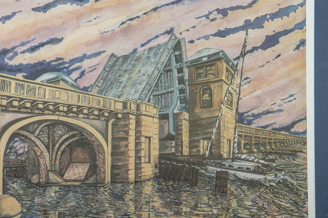 Gayle Meekins Limited Edition Offset Lithograph "Old Severn River Bridge"