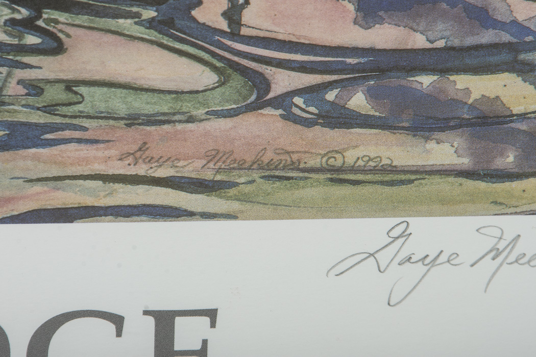 Gayle Meekins Limited Edition Offset Lithograph "Old Severn River Bridge"