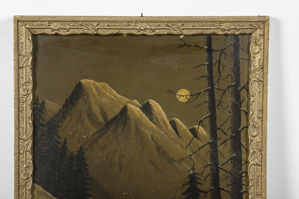 Framed Oil on Board "Carrying the Mail in 1867"