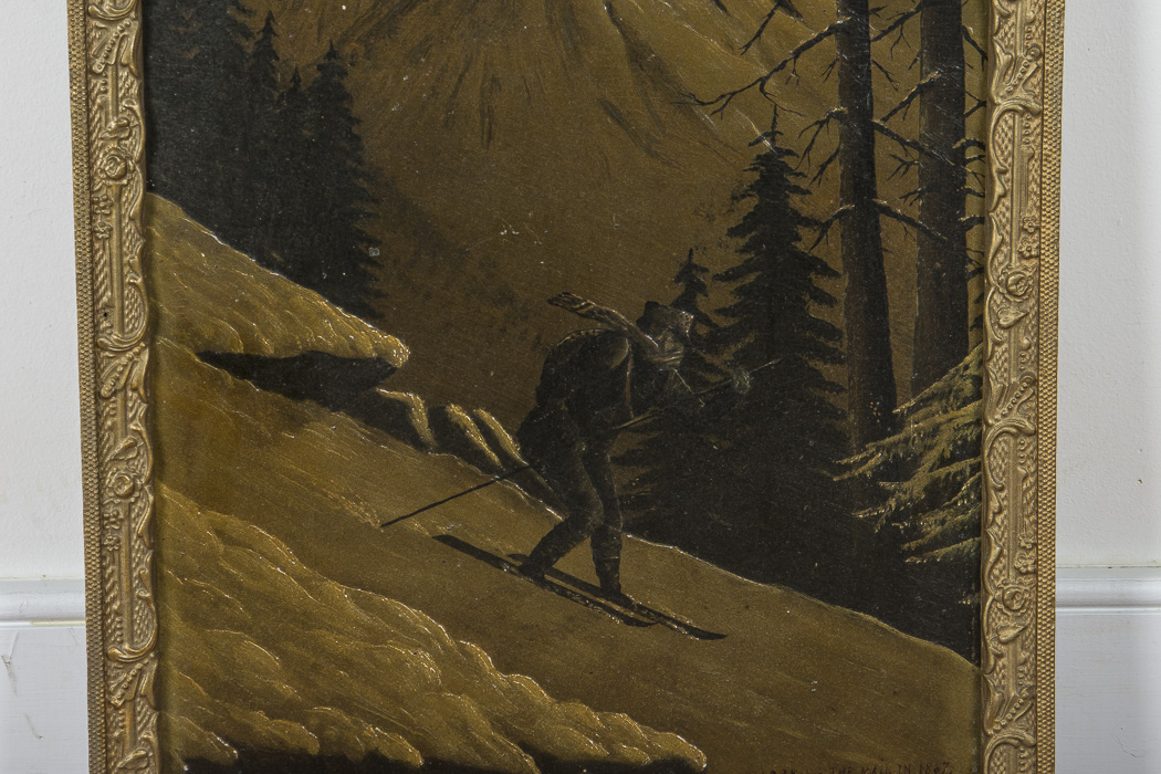 Framed Oil on Board "Carrying the Mail in 1867"