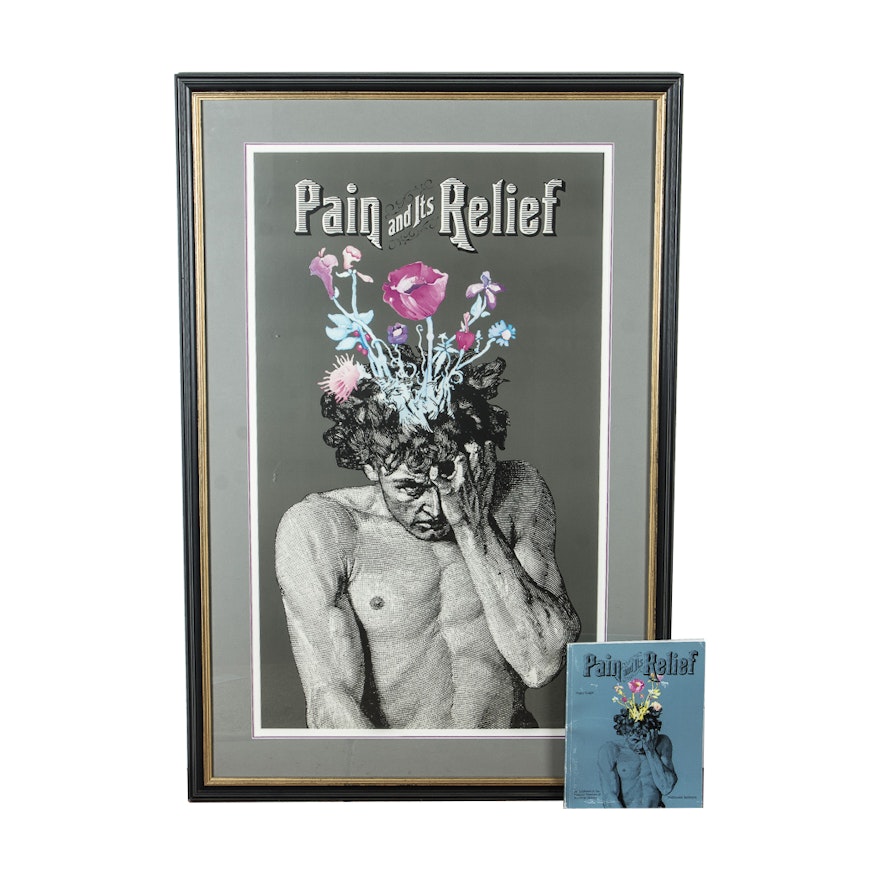 "Pain and Its Relief" Offset Lithograph and Accompanying Book