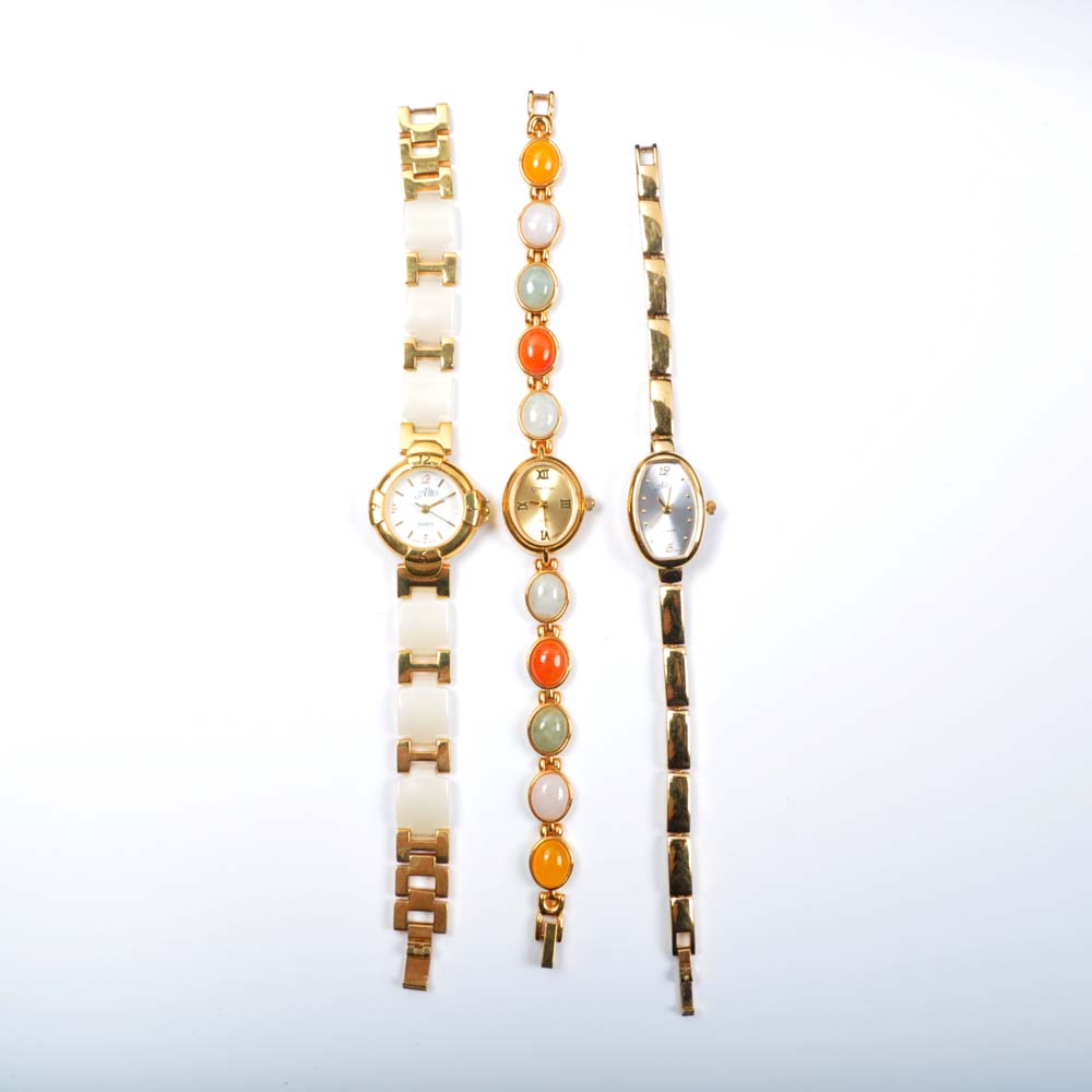 Acrylic Jewelry Box of Women's Costume Watches and Leather Bands