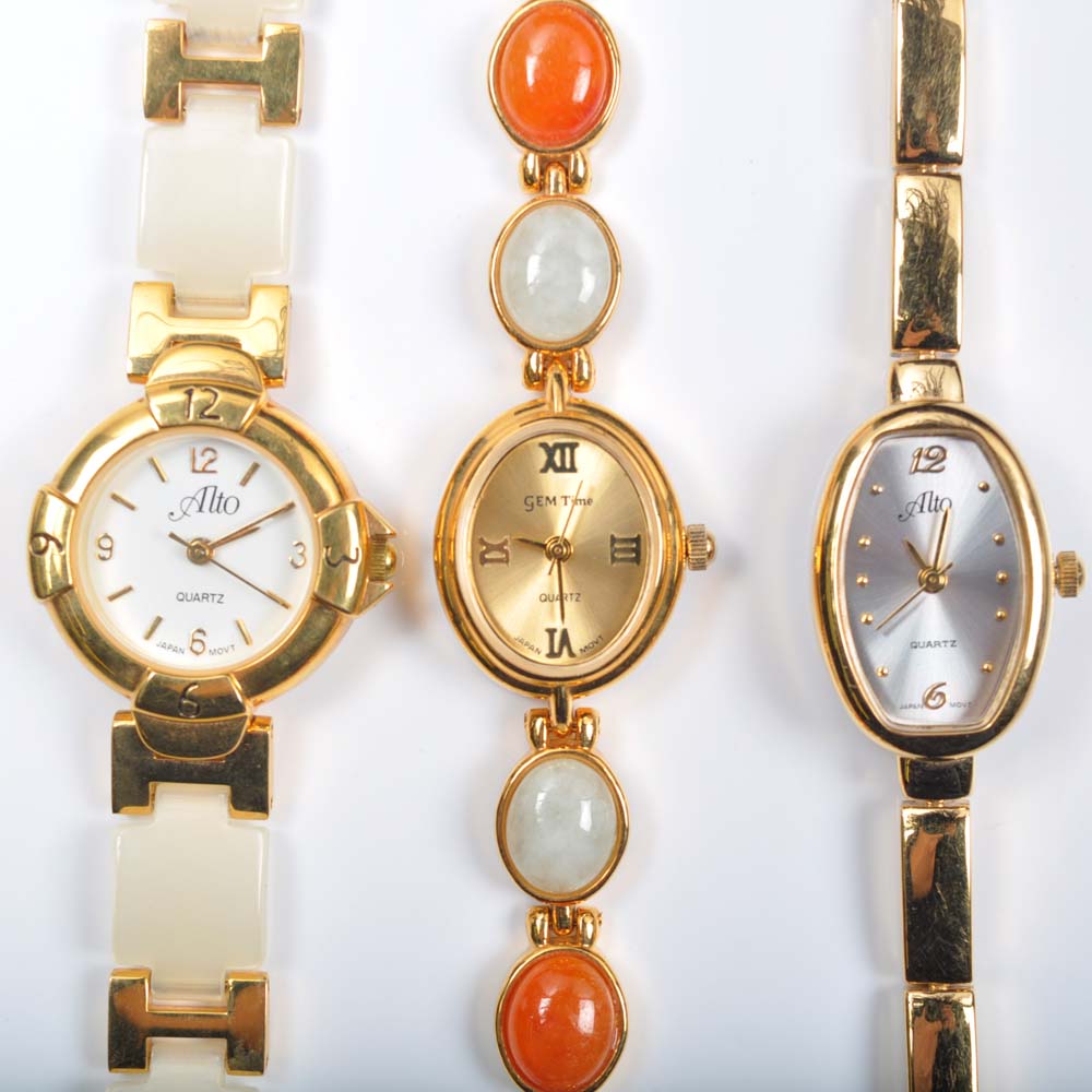 Acrylic Jewelry Box of Women's Costume Watches and Leather Bands