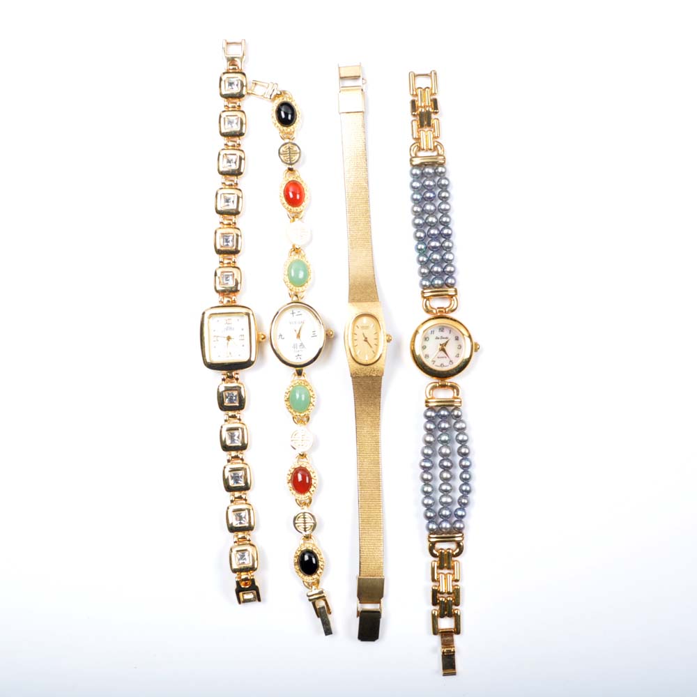 Acrylic Jewelry Box of Women's Costume Watches and Leather Bands