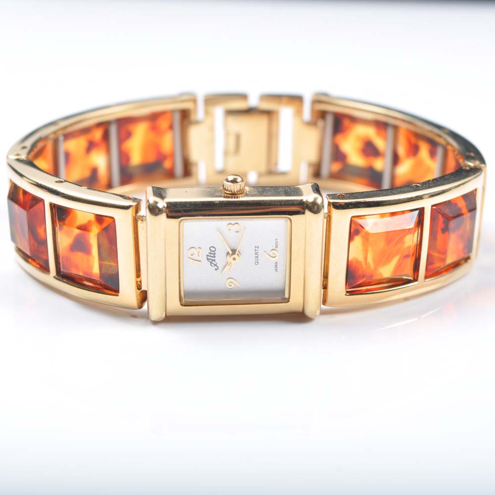 Acrylic Jewelry Box of Women's Costume Watches and Leather Bands