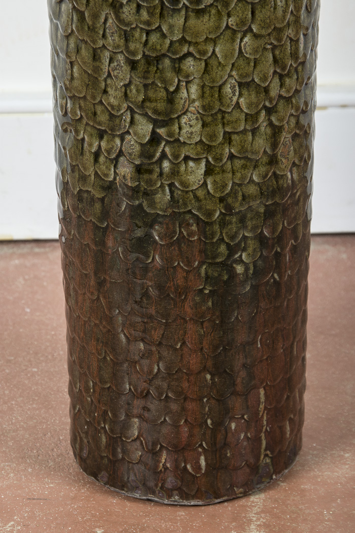 Pottery Vase and Decorative Floral Arrangement
