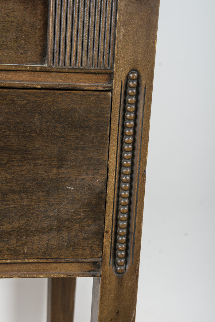 Wood Side Table with Beaded Accents