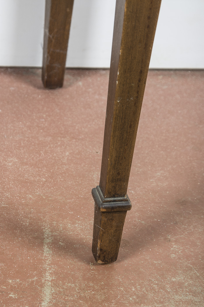 Wood Side Table with Beaded Accents