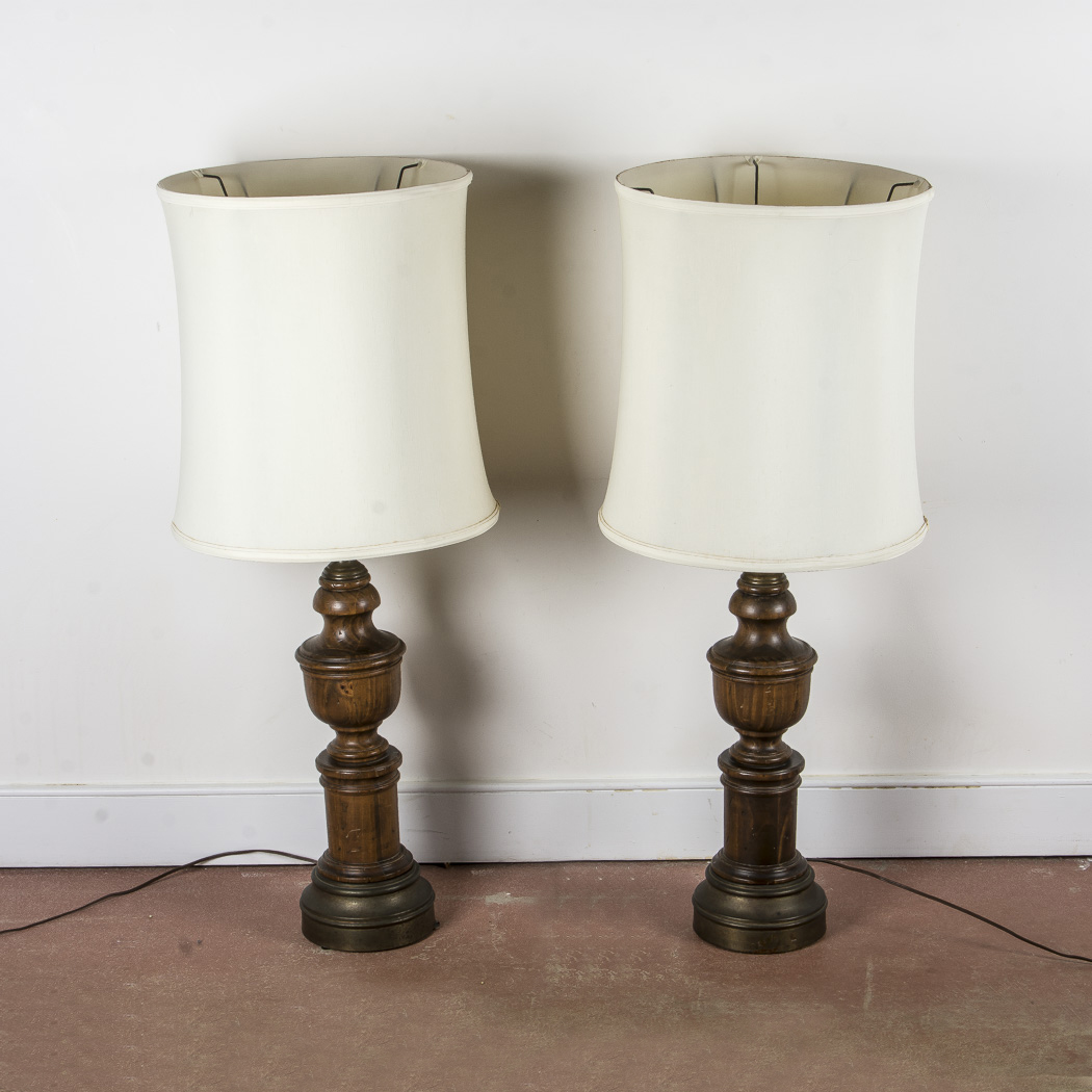 Pair of Wood Table Lamps