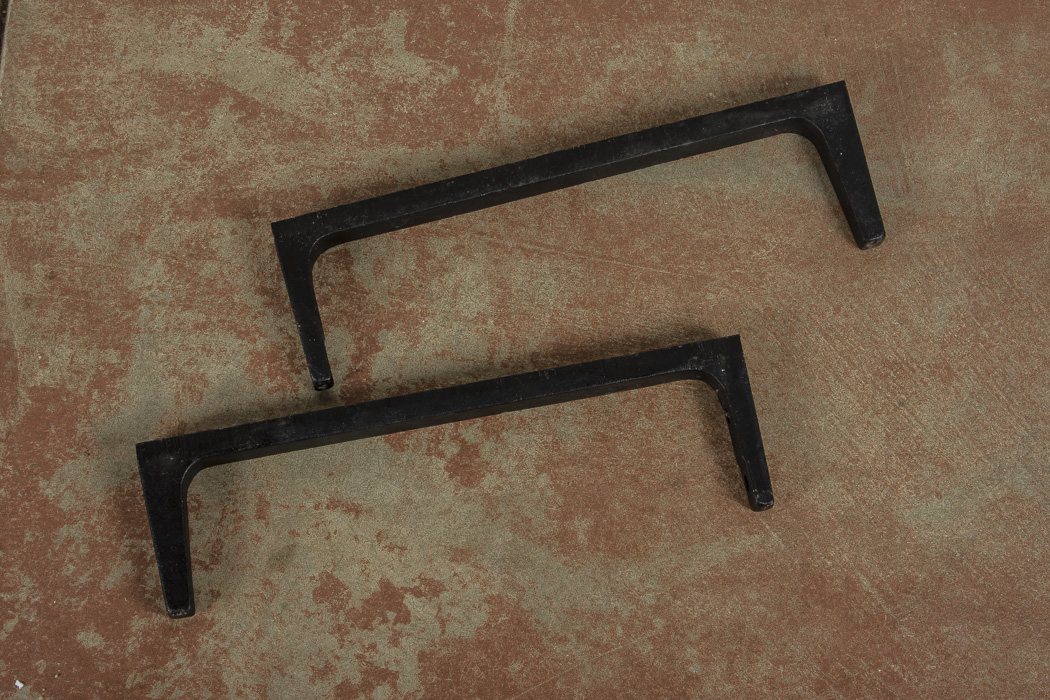 Set of Solid Brass Andirons and Fireplace Fender