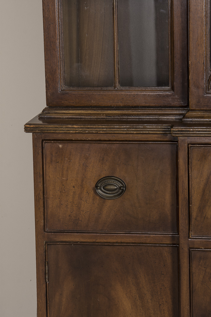 Vintage Mahogany Breakfront Cabinet Secretary