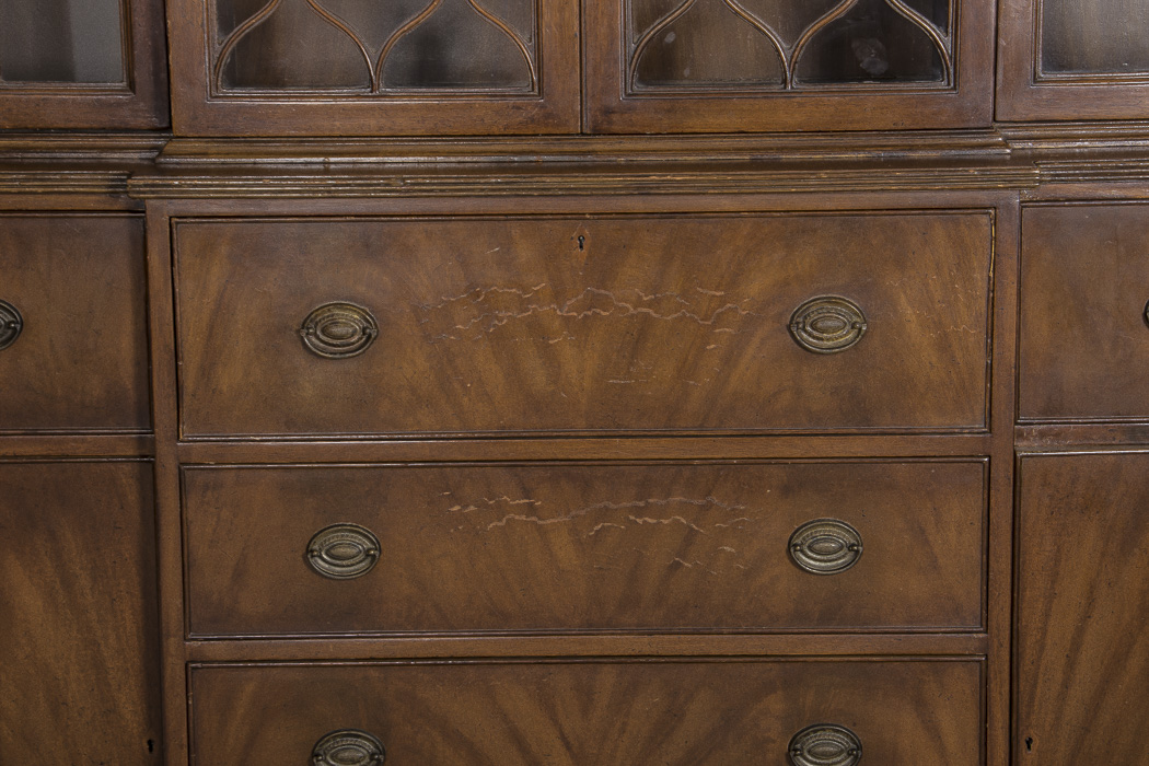 Vintage Mahogany Breakfront Cabinet Secretary