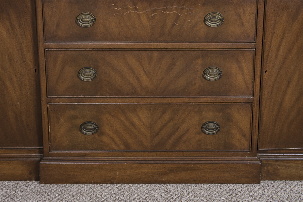 Vintage Mahogany Breakfront Cabinet Secretary
