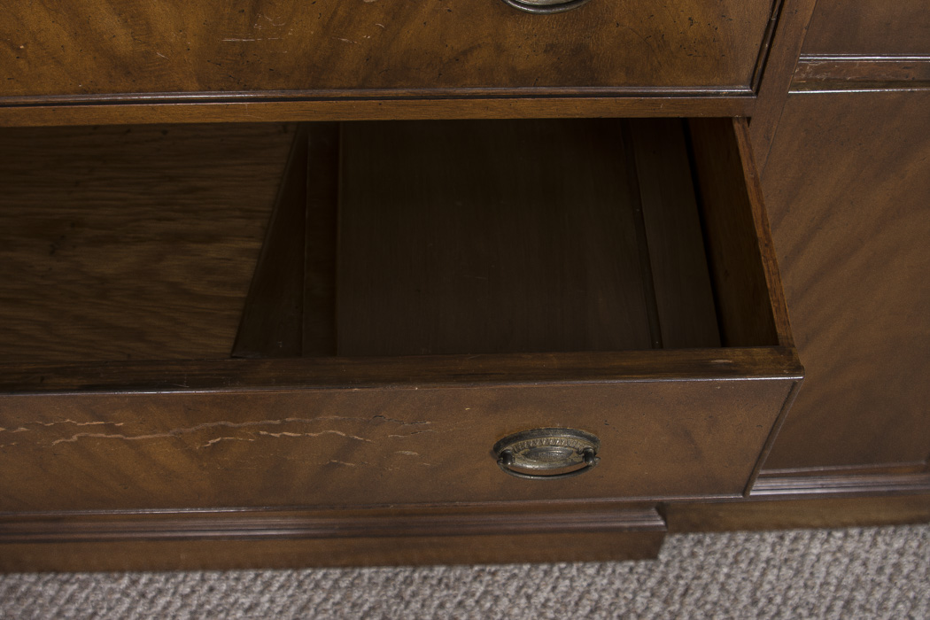 Vintage Mahogany Breakfront Cabinet Secretary