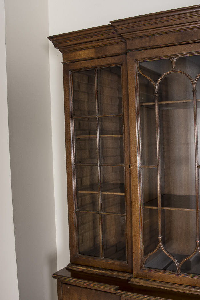 Vintage Mahogany Breakfront Cabinet Secretary