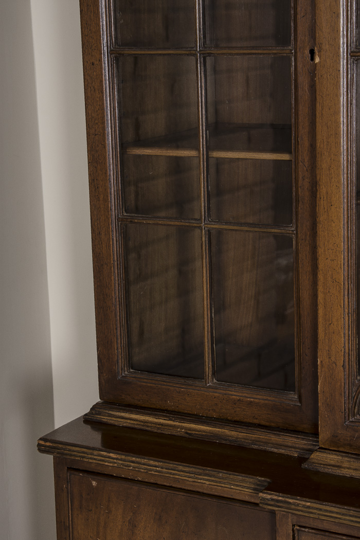 Vintage Mahogany Breakfront Cabinet Secretary