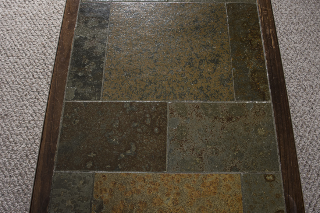 Wrought Iron Coffee Table with Tiled Inlay