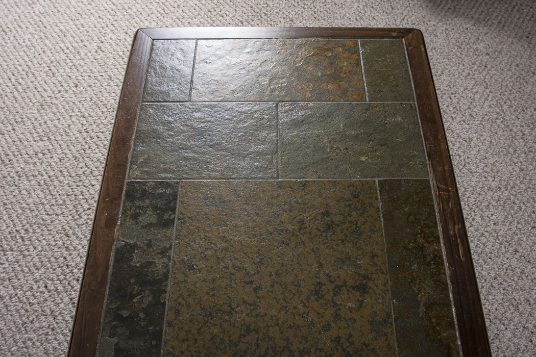 Wrought Iron Coffee Table with Tiled Inlay